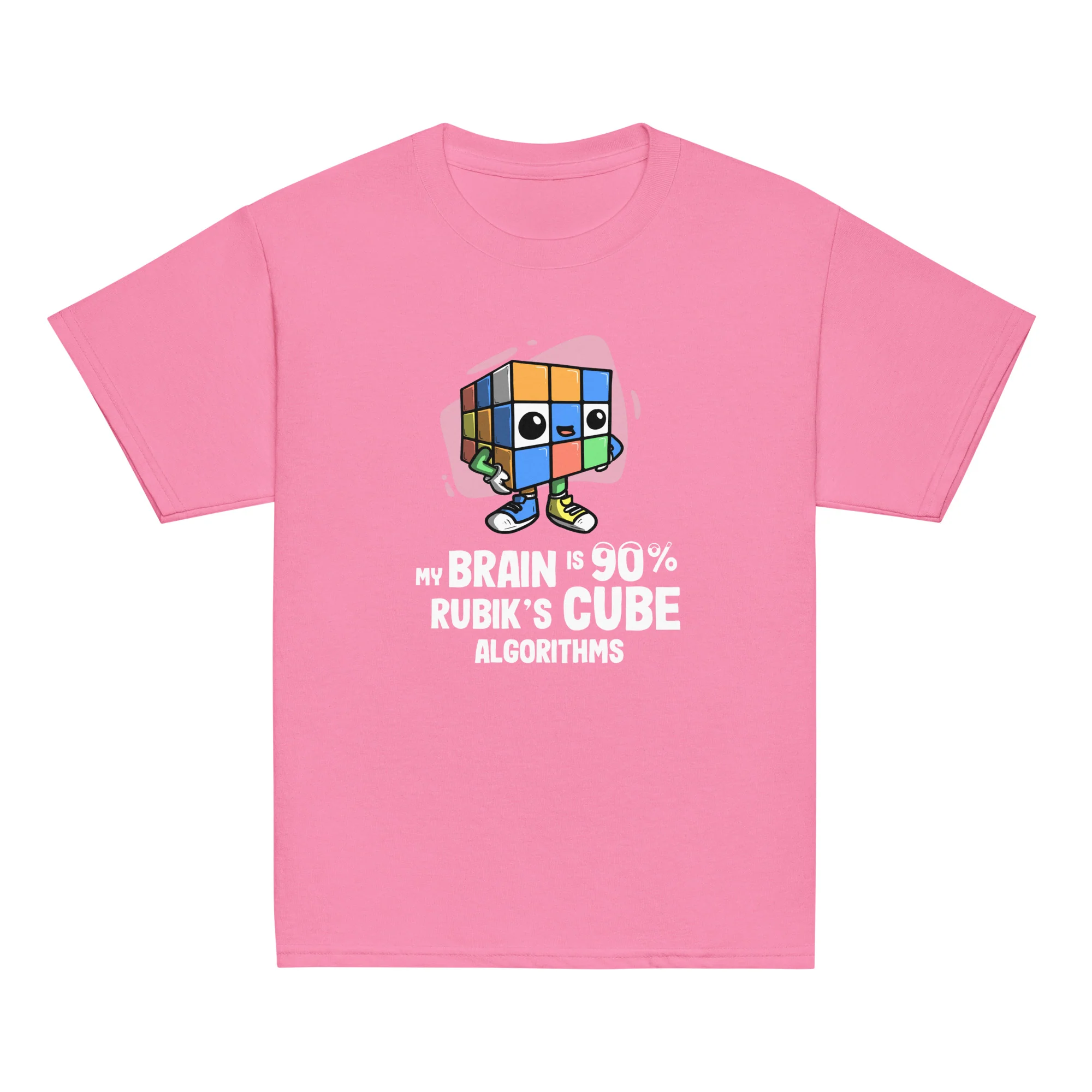 90% Cube Algorithms Youth T-Shirt (Puzzle Pals) - Image 3