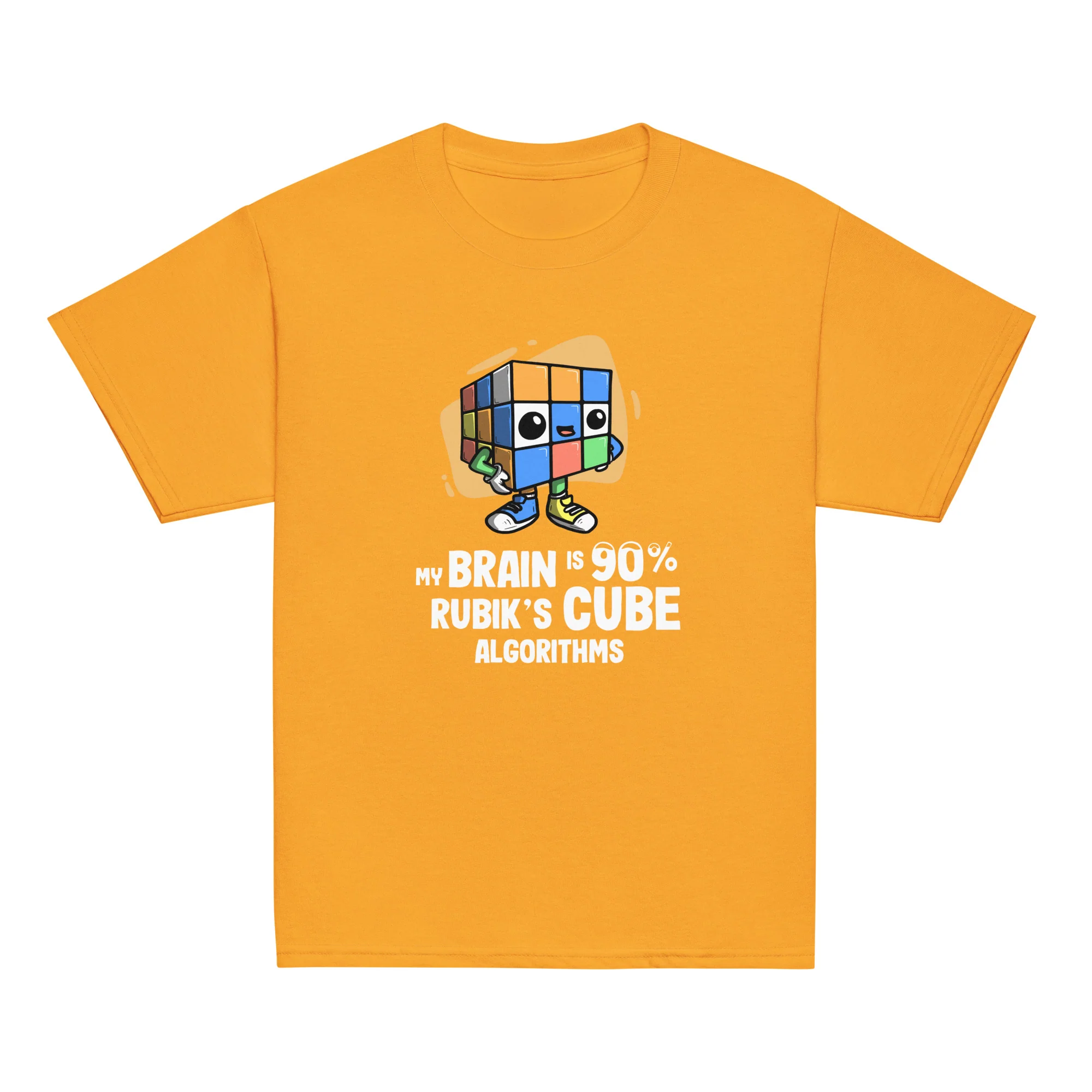 90% Cube Algorithms Youth T-Shirt (Puzzle Pals) - Image 4