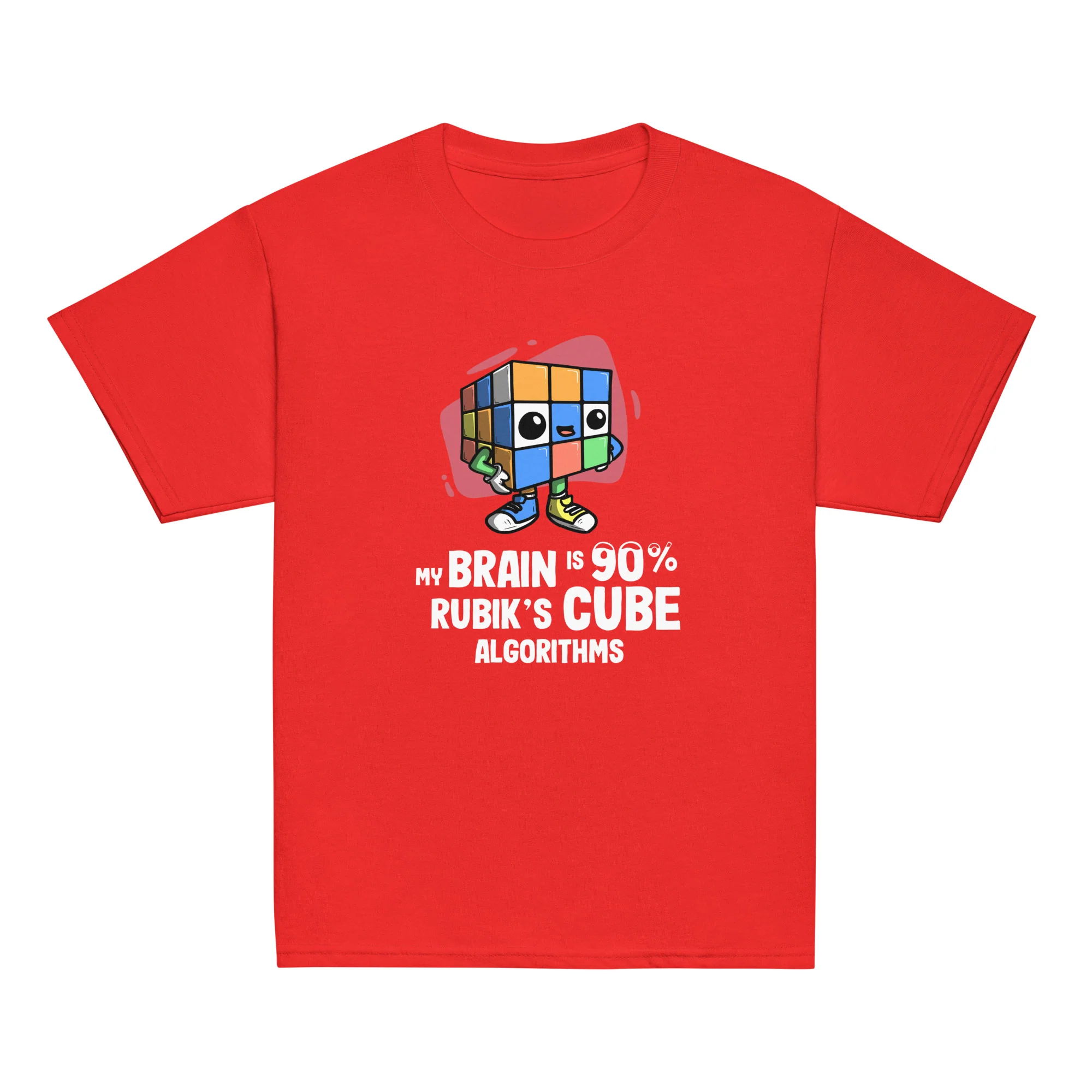90% Cube Algorithms Youth T-Shirt (Puzzle Pals) - Image 5