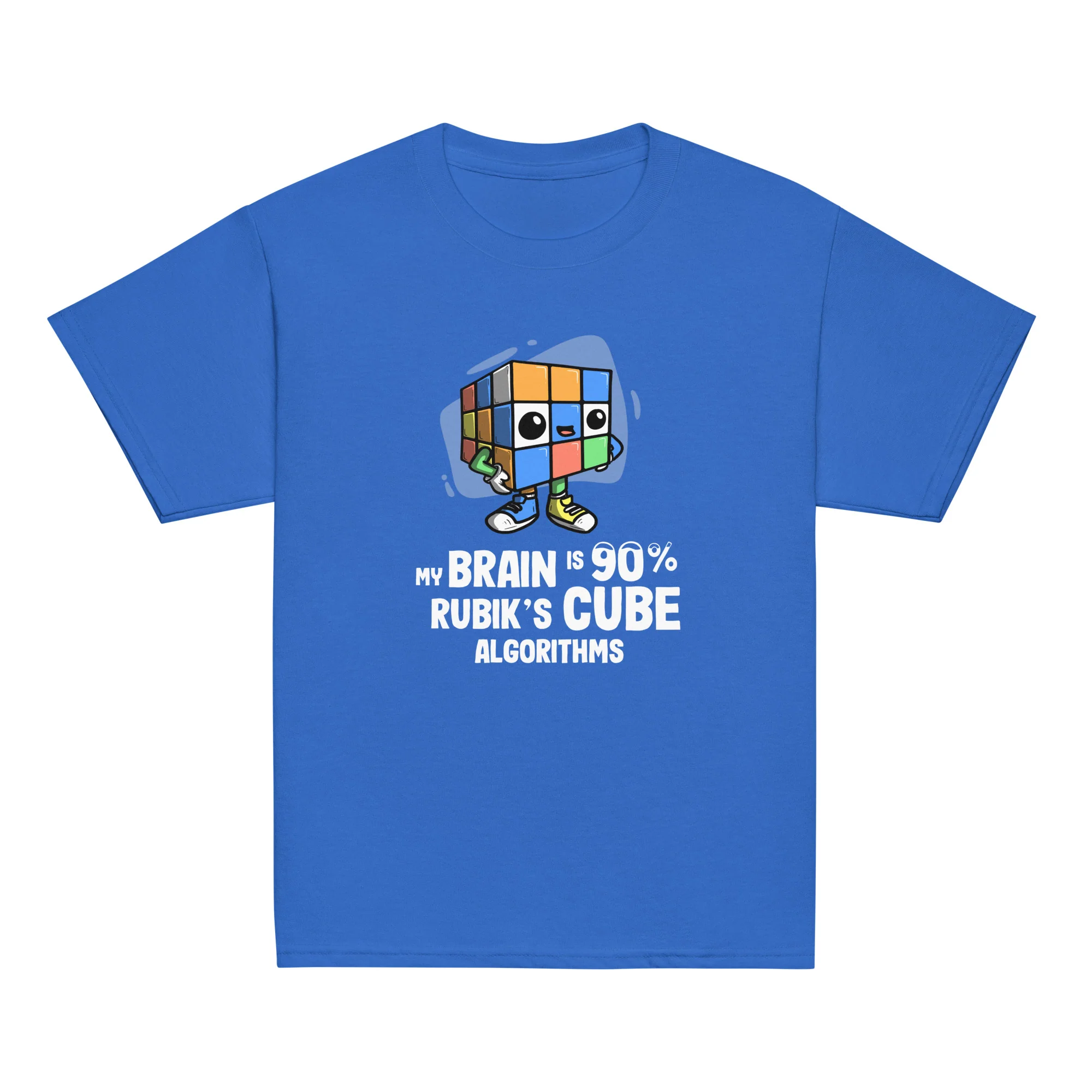 90% Cube Algorithms Youth T-Shirt (Puzzle Pals) - Image 6