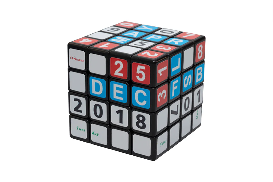 English Calendar Cube 4x4