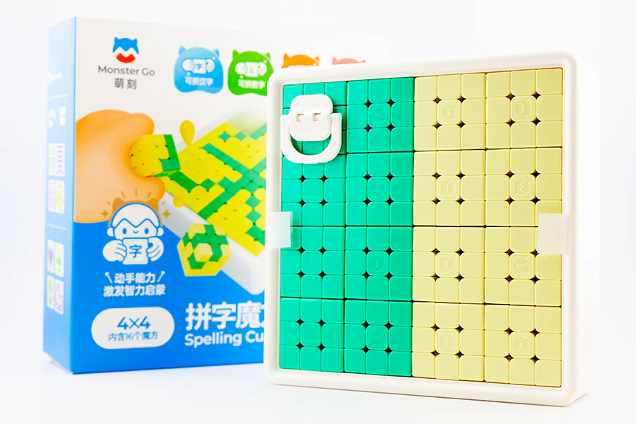 MonsterGO Spelling Mosaic Cubes 4x4 (Pack of 16)