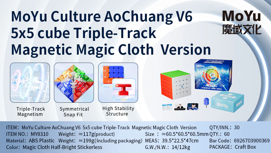 MoYu AoChuang V6 5x5 (Triple-Track + UV) - Image 7