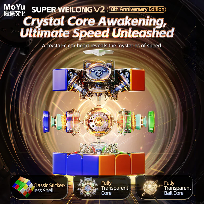 MoYu Super WeiLong 3x3 V2 (20-Magnet Ball-Core + MagLev) - 18th Anniversary Edition - Image 6
