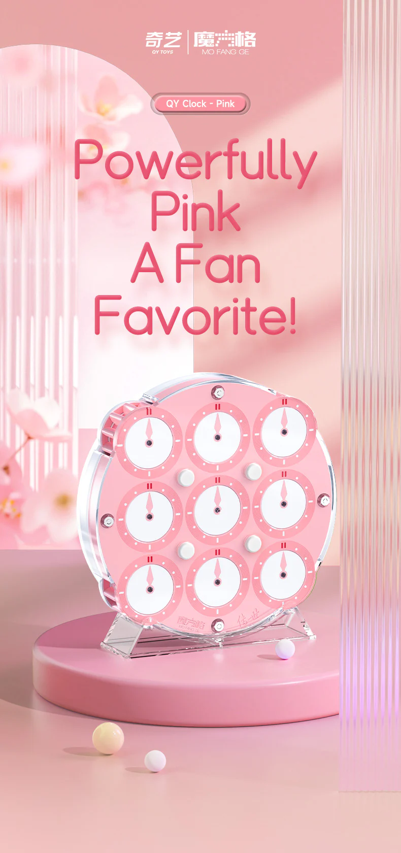 QiYi Magnetic Clock (Pink) - Image 3