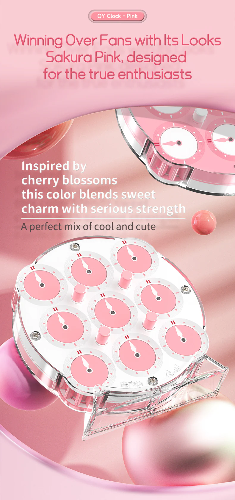 QiYi Magnetic Clock (Pink) - Image 5
