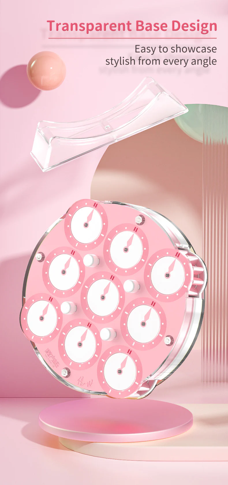 QiYi Magnetic Clock (Pink) - Image 6