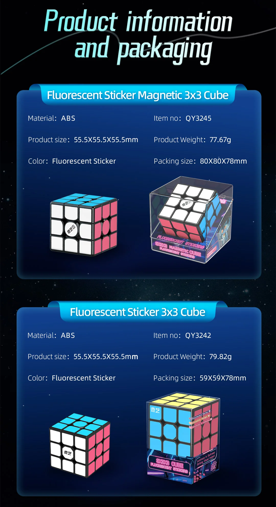 QiYi 3x3 Mirror (Glow in the Dark Stickers) - Image 12