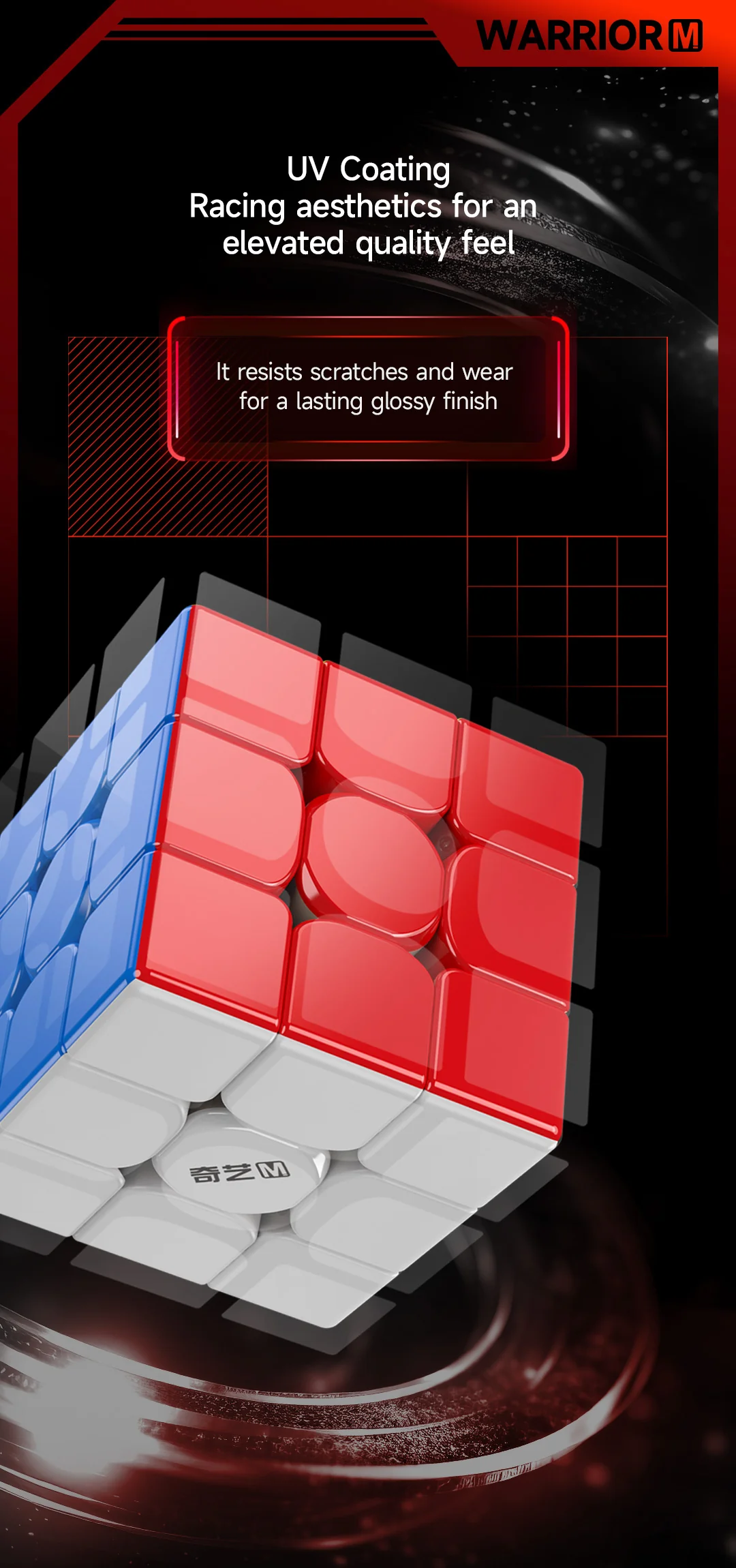 QiYi Warrior M 3x3 (Magnetic + UV Coated) - Image 8